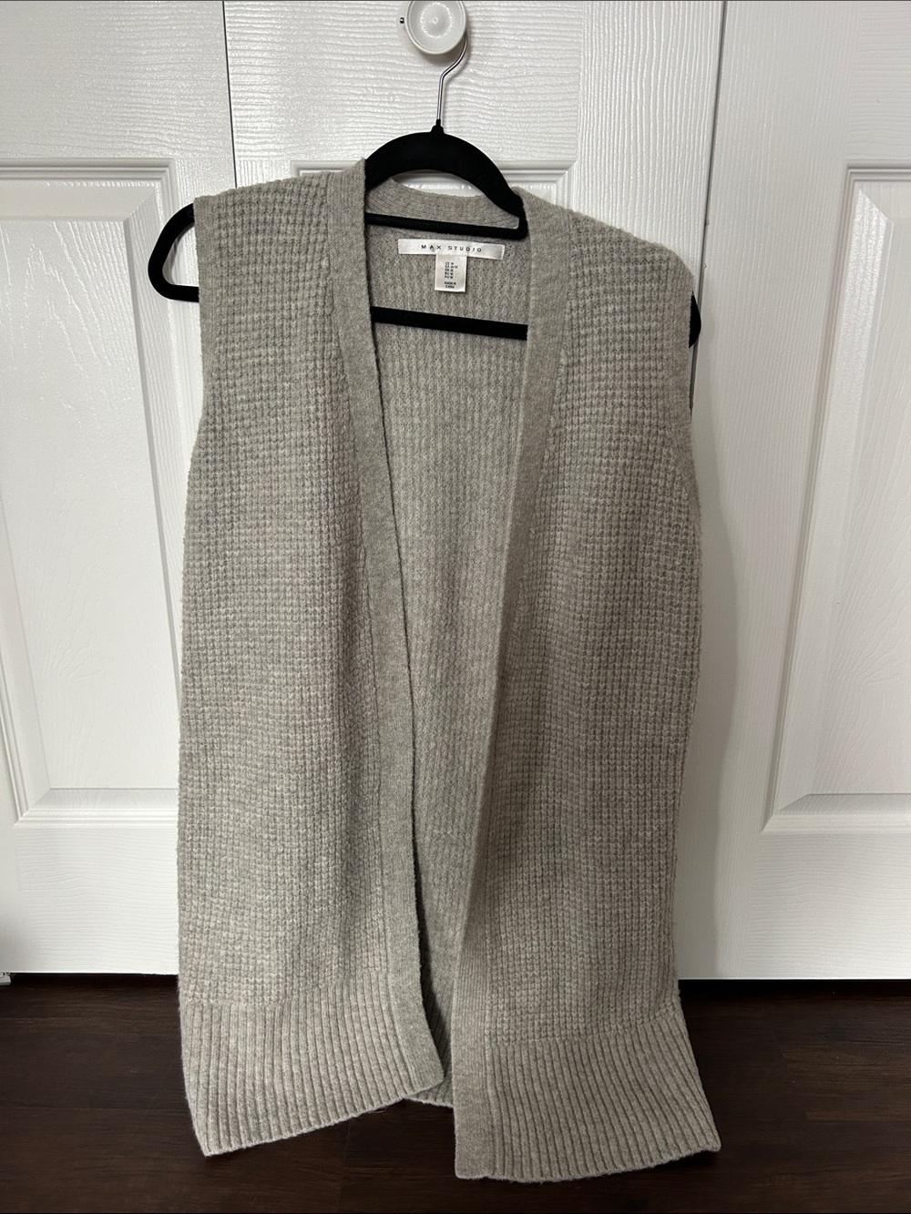 Long Grey Sweater Vest Duster Cardigan